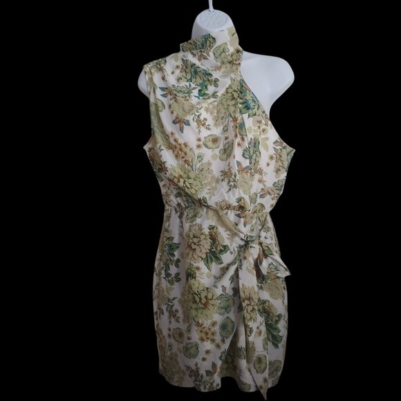 Hello Molly Floral Spring Is In The Air Asymmetrical Shoulder Tea Time Dress 6 - Picture 1 of 16